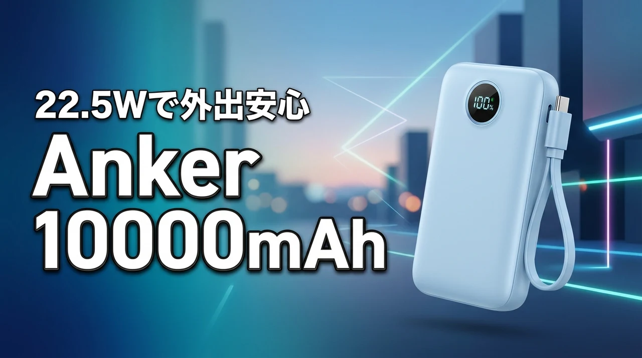 Anker Power Bank（10000mAh）なら22.5Wで外出も安心