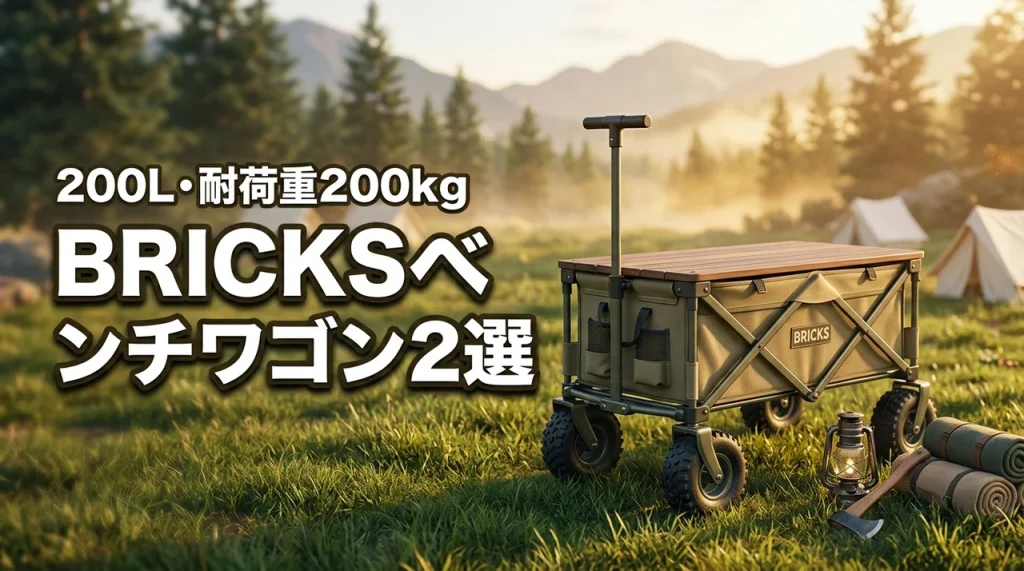 アウトドア向けBRICKSのベンチワゴンおすすめ2選！200L・耐荷重200kg