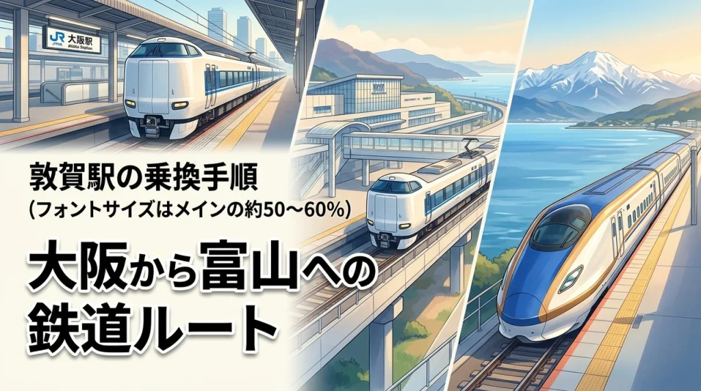 大阪から富山へ現在の鉄道ルートで行く方法を知りたい？敦賀駅の乗換を解説