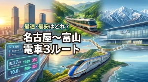 名古屋と富山を電車で移動する最適ルートを知りたい！3ルート徹底比較