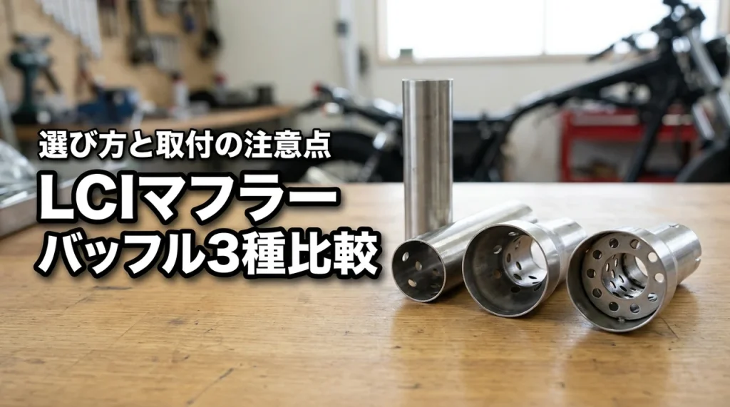 lciマフラーのバッフル3種類を比較！音量・音質と選び方、取付注意点