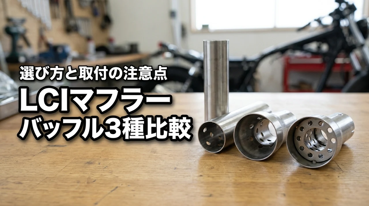 lciマフラーのバッフル3種類を比較!音量・音質と選び方、取付注意点