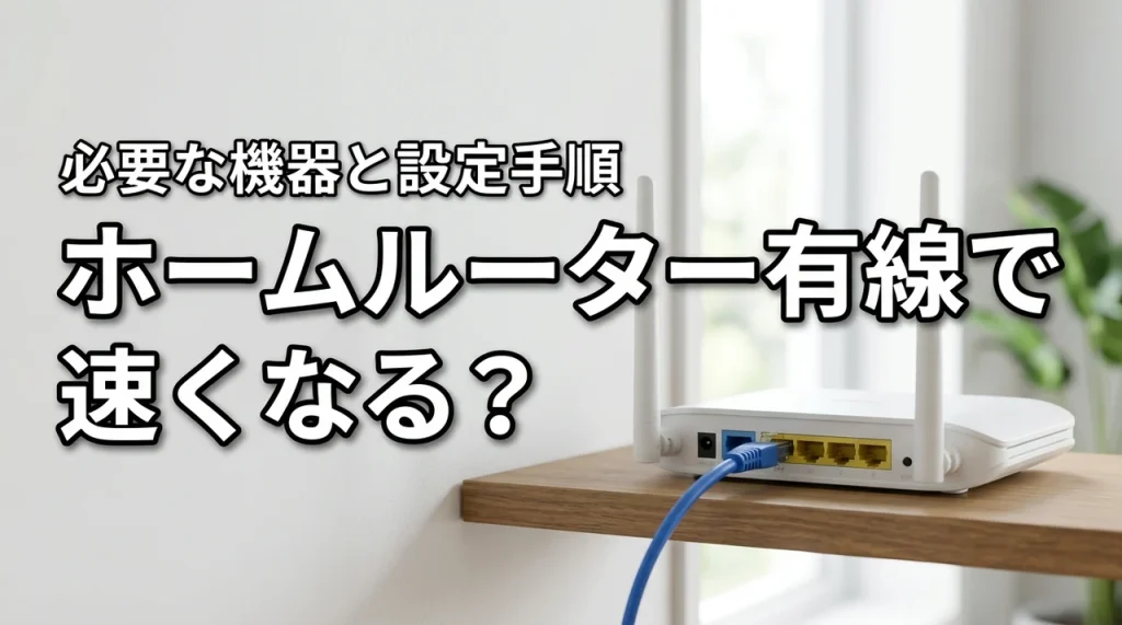 ホームルーターの有線接続で速度は変わる？必要な機器と設定を初心者向けに紹介